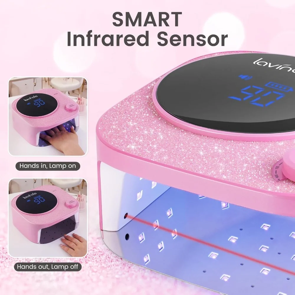 Lavinda UV LED Pink Rechargeable Cordless Professional Nail Light